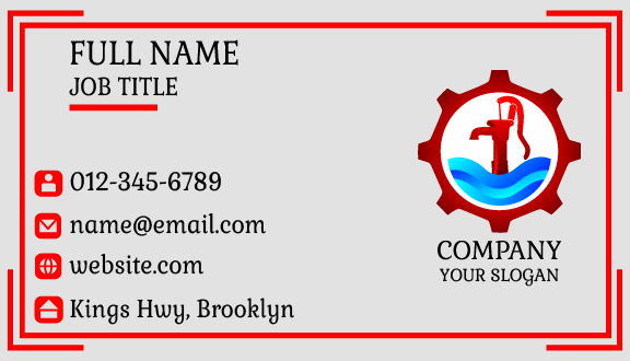 Dark Red Plumber Business Card