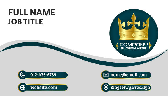 Dazzling Teal Crown Business Card