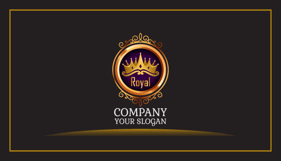 Decorated Circle Crown Business Card
