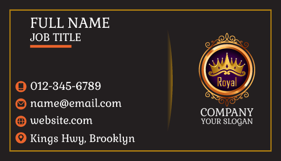 Decorated Circle Crown Business Card