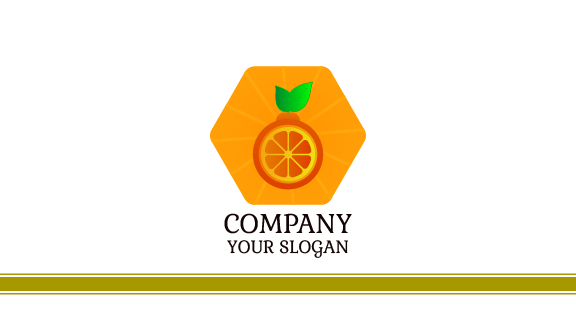 Decorative Hexagon Orange Business Card