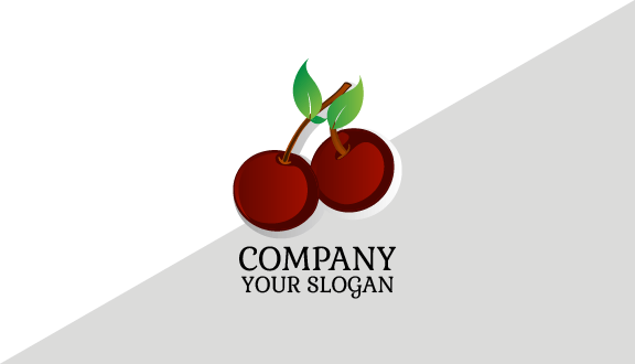 Deep Red Cherry Business Card