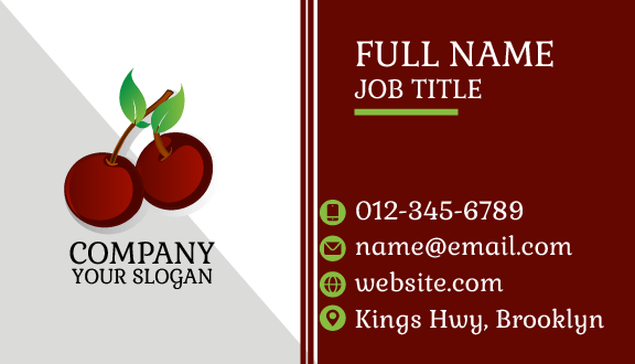Deep Red Cherry Business Card