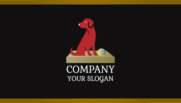 Deep Red Dog Business Card
