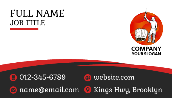 Delighted Athlete Cricket Business Card