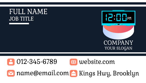 Digital Clock Business Card