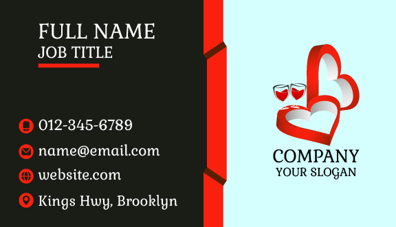 Dinner Night Dating Business Card