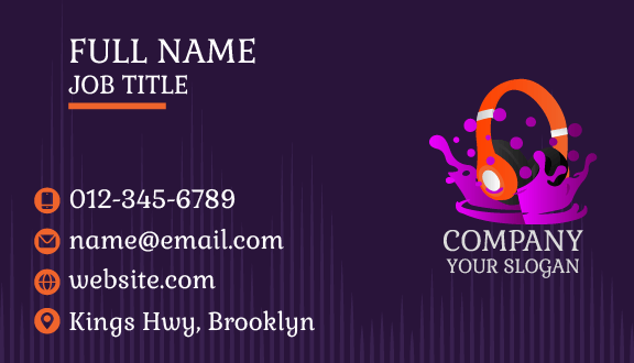 DJ Beat Splash Business Card