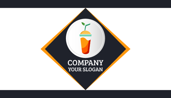 Drink Glass Orange Business Card