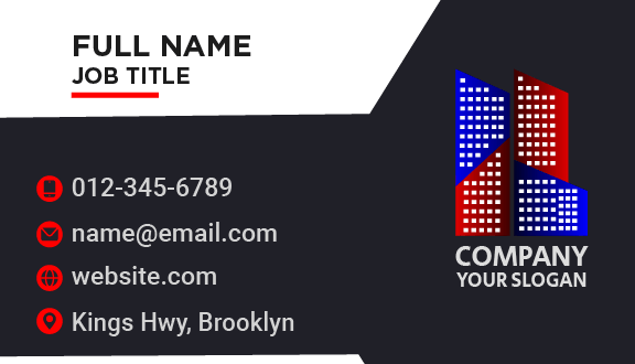 Dual Shade Building Architect Business Card