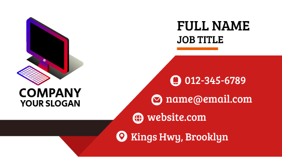 Dual Shade Computer Business Card