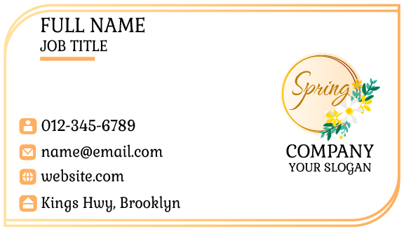 Dull Golden Spring Business Card