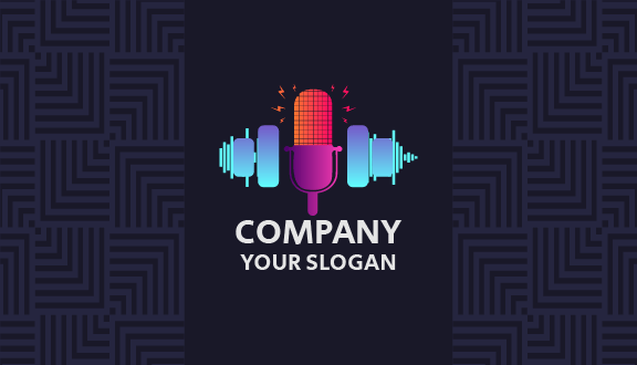 Electric Microphone DJ Business Card