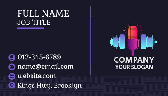 Electric Microphone DJ Business Card