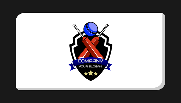 Elegant Blue Cricket Business Card