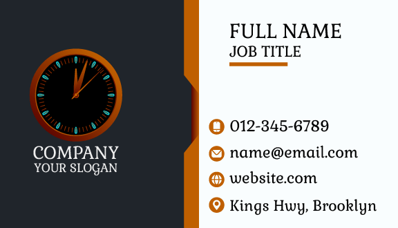 Elegant Clock Business Card