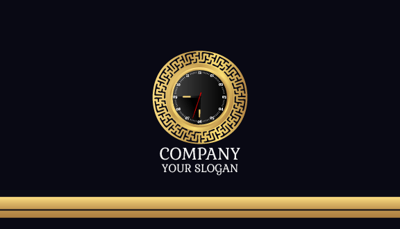 Elegant Pattern Clock Business Card