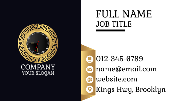Elegant Pattern Clock Business Card