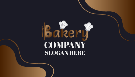 Elegant Wordmark Bakery Business Card