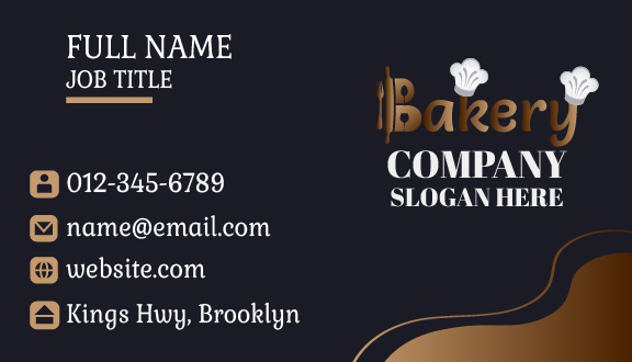 Elegant Wordmark Bakery Business Card