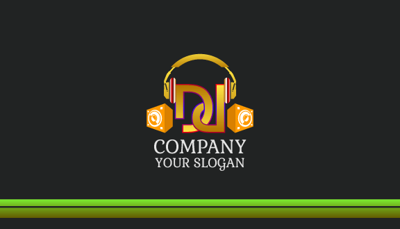 Exceptional Golden DJ Business Card