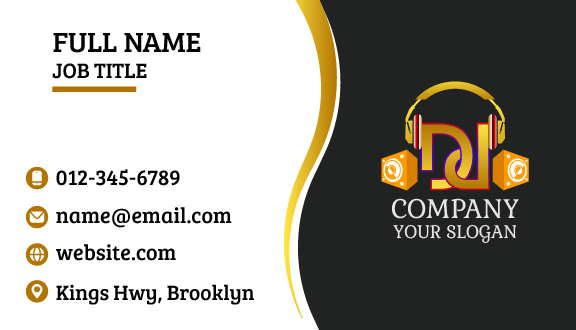 Exceptional Golden DJ Business Card