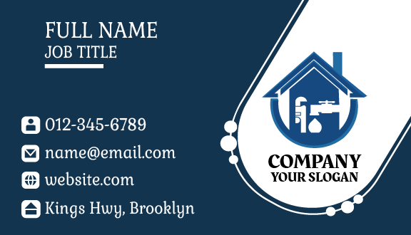 Faucet Silhouette Plumber Business Card