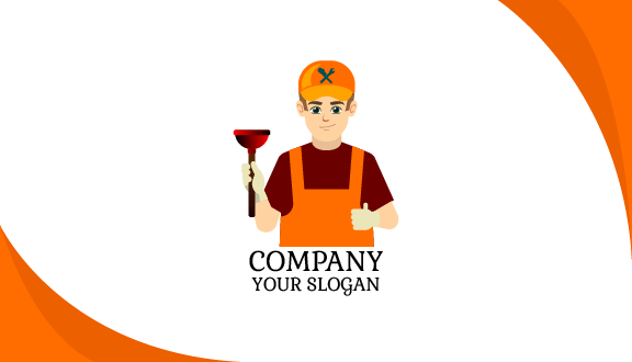 Fixing Plunger Plumber Business Card