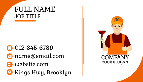 Fixing Plunger Plumber Business Card
