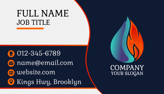 Flame Droplet Plumber Business Card