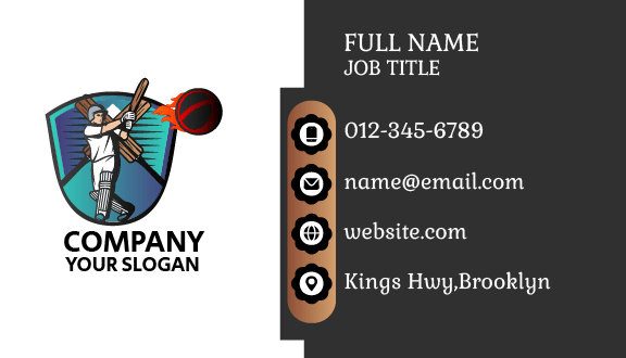Flaming Hit Cricket Business Card