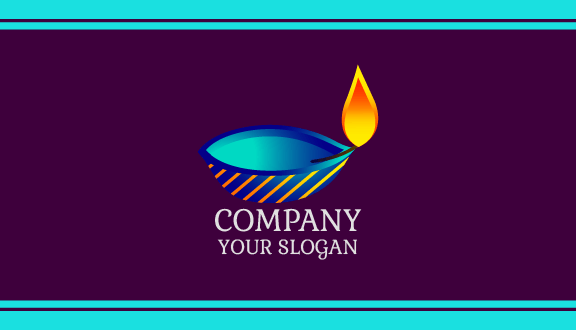 Flashy Blue Candle Business Card