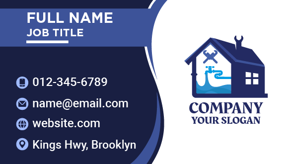 Flooding Water Plumber Business Card