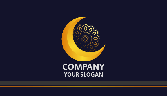 Floral Decor Moon Business Card