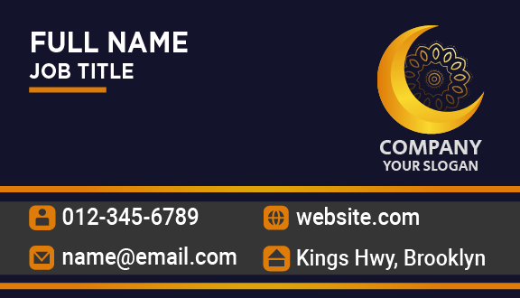 Floral Decor Moon Business Card