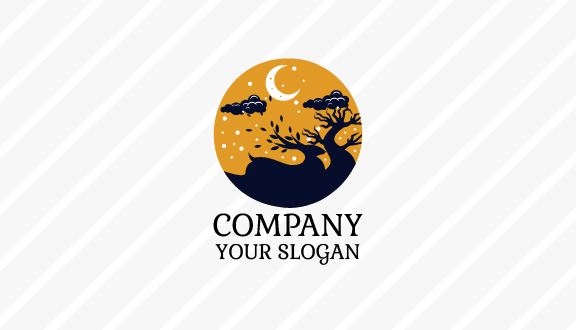 Flying Leaves Moon Business Card