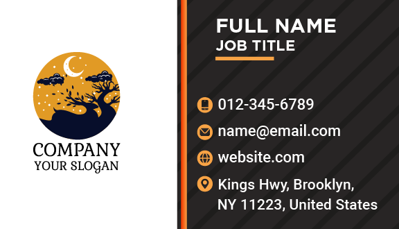 Flying Leaves Moon Business Card