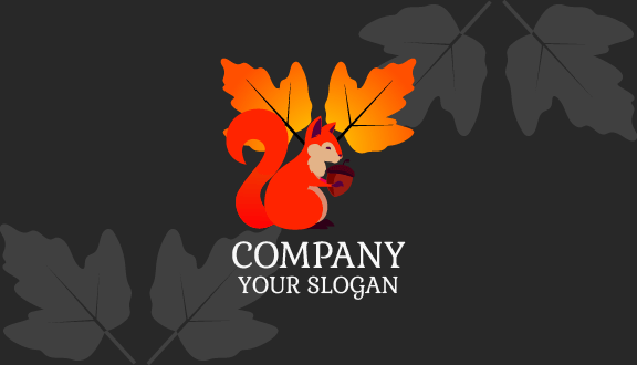 Foraging Squirrel Autumn Business Card