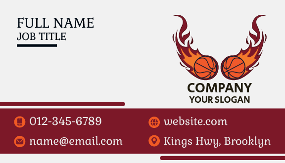 Friction Fire Basketball Business Card