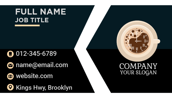 Frothy Cup Clock Business Card