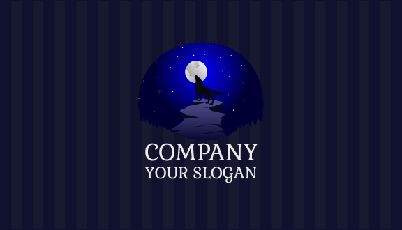 Full Moon Night Wolf Business Card