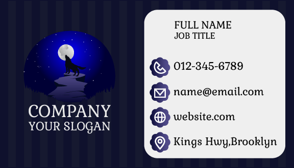Full Moon Night Wolf Business Card