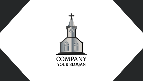 Geometric Structure Church Business Card