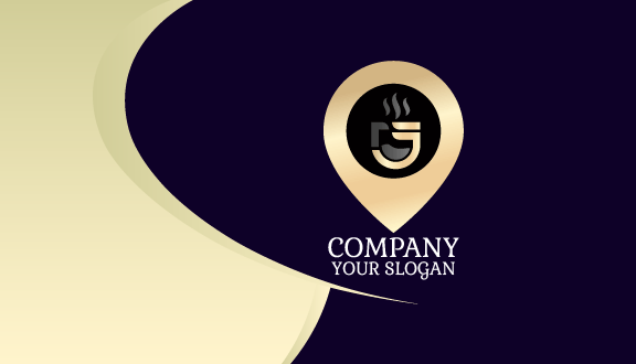 Gleaming Cafe Symbol Business Card