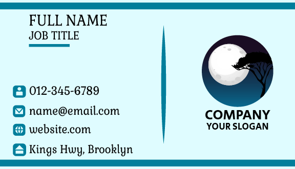 Gleaming Light Moon Business Card