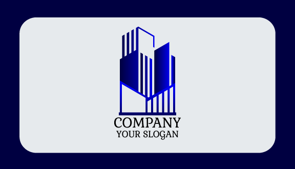 Glossy Blue Architect Business Card