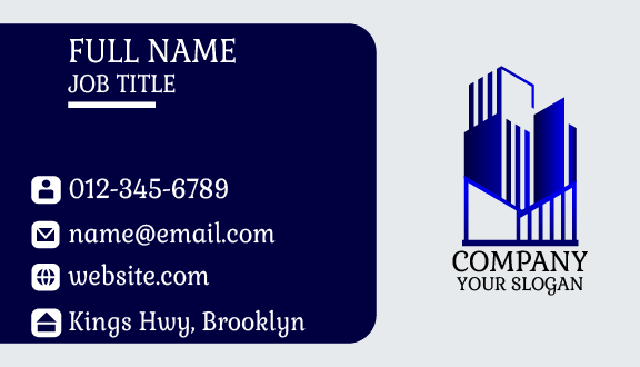 Glossy Blue Architect Business Card