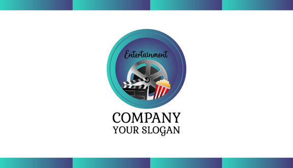 Glossy Blue Entertainment Business Card