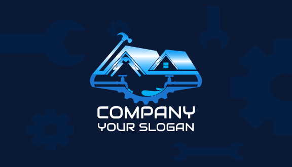 Glossy Blue Plumber Business Card