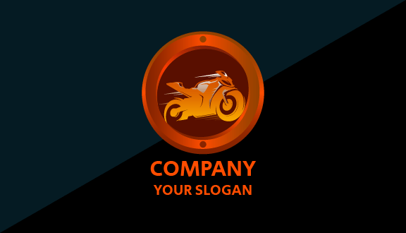 Glossy Orange Bike Business Card